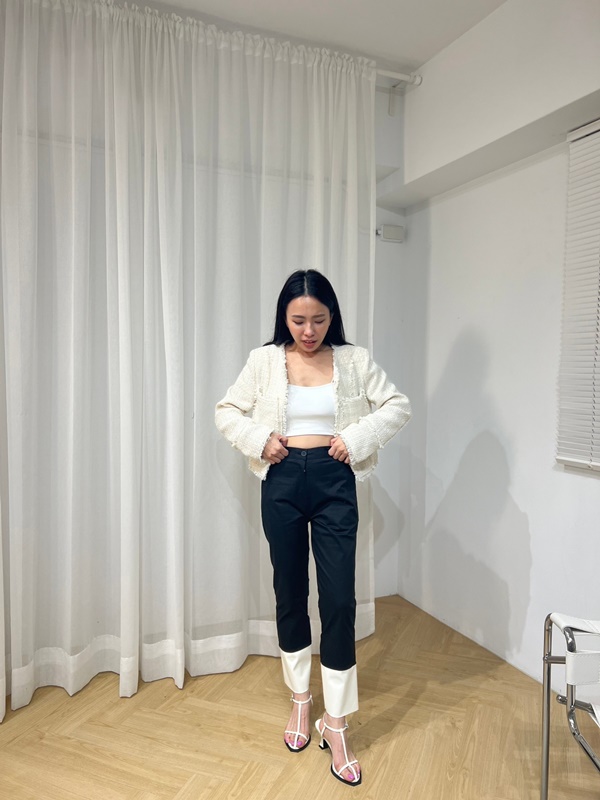 毛邊休閒大口袋小香外套